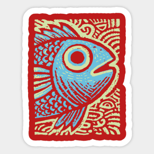 Blue Fish | Abstract Ocean Life Graphic Sticker